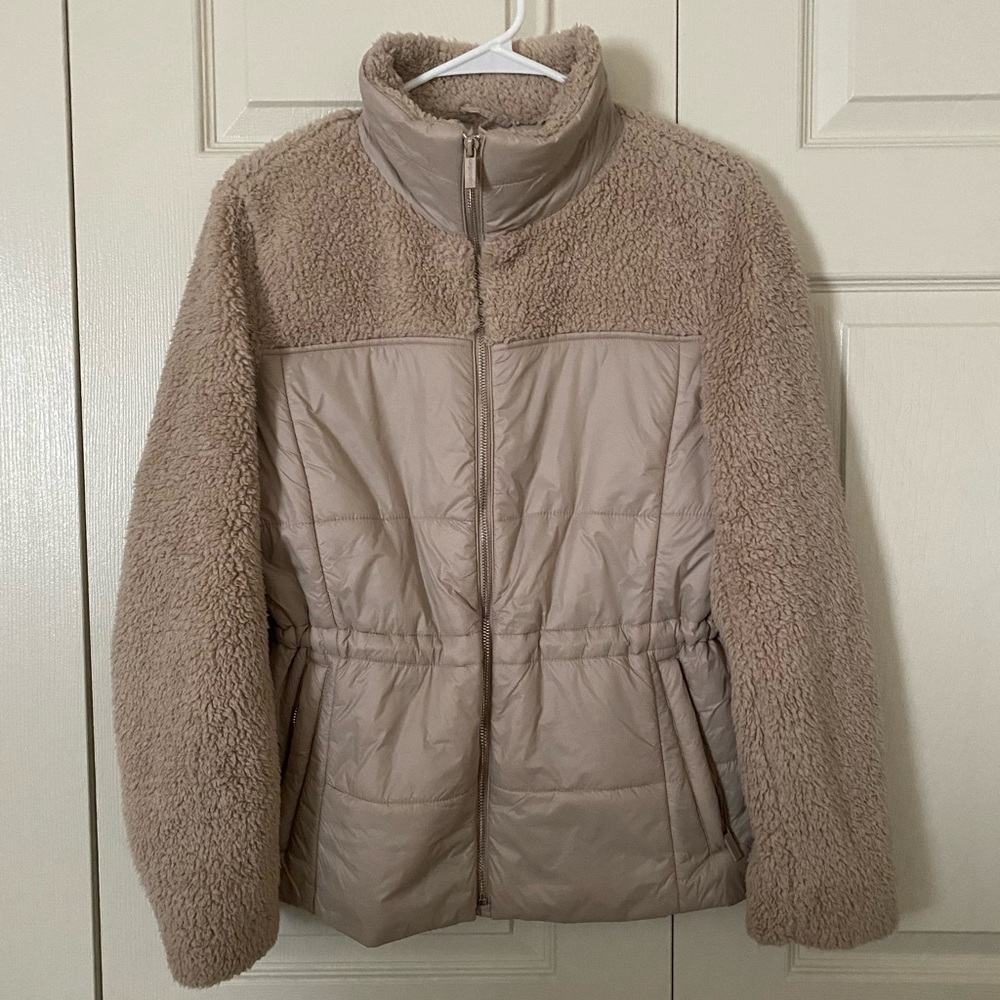 Calvin Klein Women's Tan Sherpa Jacket Size S